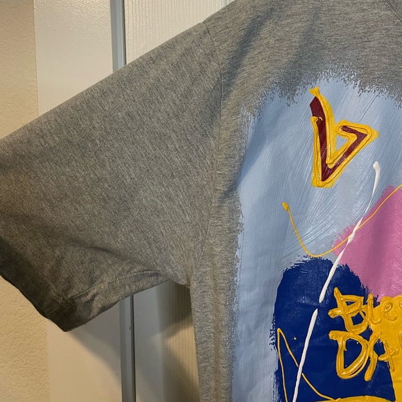 Bleu Dstrkt heather gray unique expressionism hand painted tee sz XL (?) - Picture 8 of 11